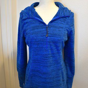 Zella Women's Blue Striped Fleece Hoodie Pullover Size M